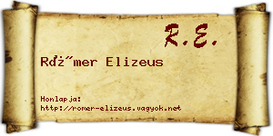 Römer Elizeus névjegykártya